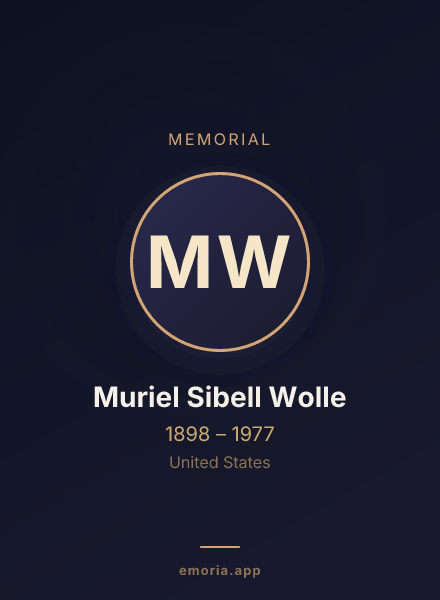 Memorial portrait of Muriel Sibell Wolle