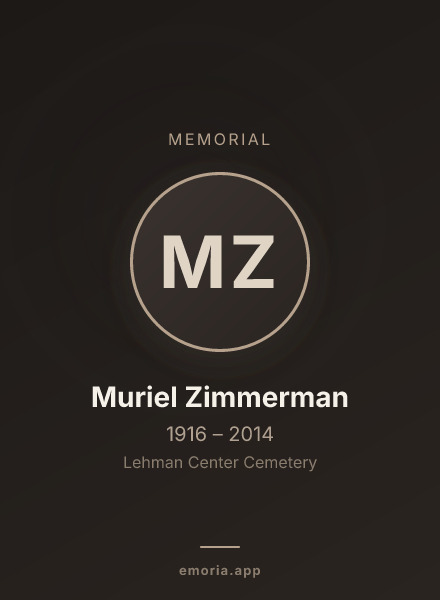 Memorial portrait of Muriel Zimmerman