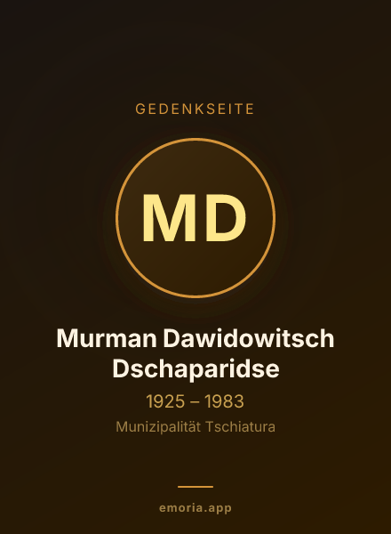 Gedenkportrait von Murman Dawidowitsch Dschaparidse