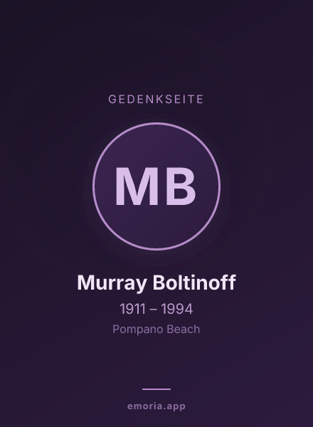 Gedenkportrait von Murray Boltinoff