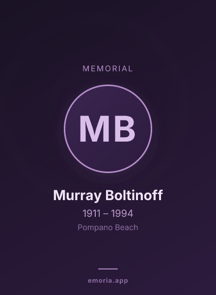 Memorial portrait of Murray Boltinoff