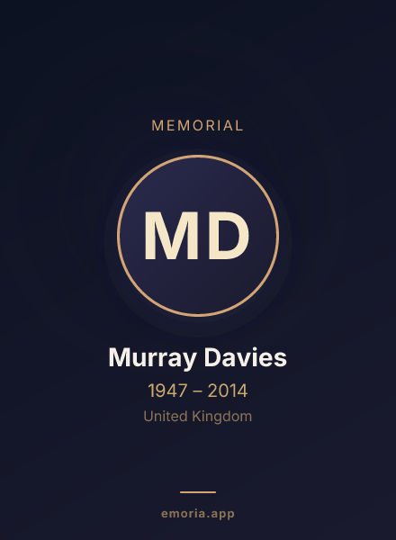 Memorial portrait of Murray Davies
