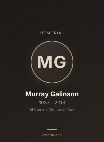 Memorial portrait of Murray Galinson