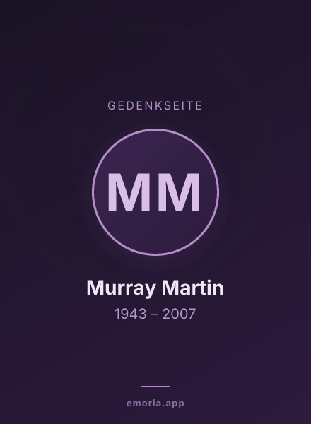 Gedenkportrait von Murray Martin