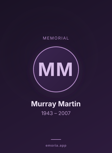 Memorial portrait of Murray Martin