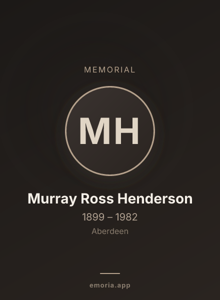 Memorial portrait of Murray Ross Henderson