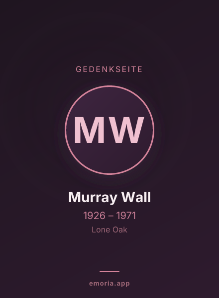 Gedenkportrait von Murray Wall