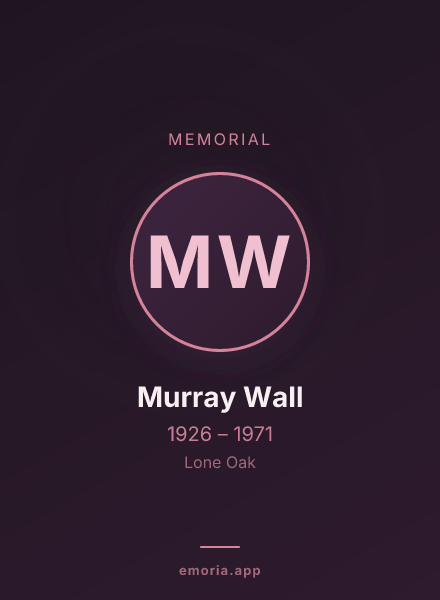 Memorial portrait of Murray Wall