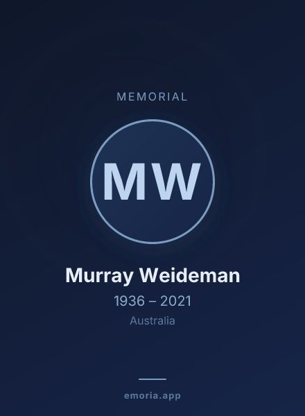 Memorial portrait of Murray Weideman