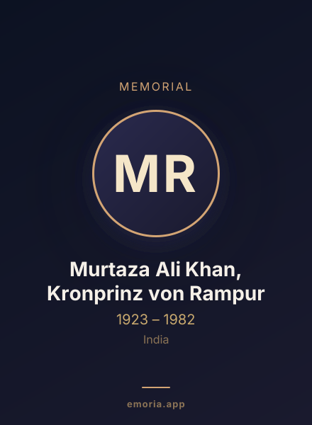 Memorial portrait of Murtaza Ali Khan, Kronprinz von Rampur