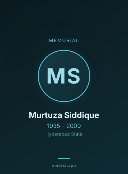 Memorial portrait of Murtuza Siddique