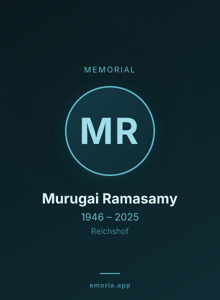 Memorial portrait of Murugai Ramasamy