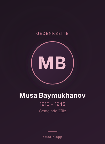 Gedenkportrait von Musa Baymukhanov