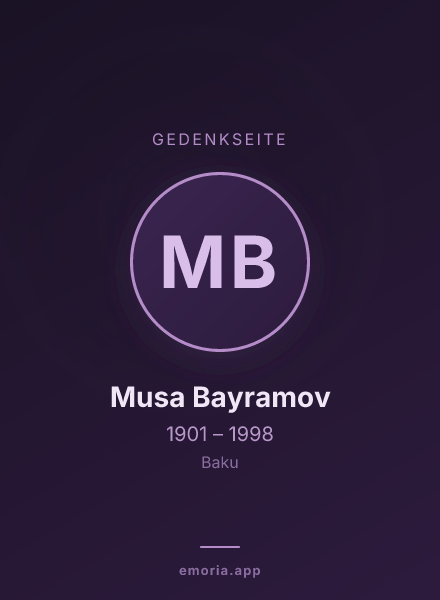 Gedenkportrait von Musa Bayramov