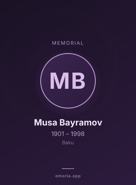 Memorial portrait of Musa Bayramov