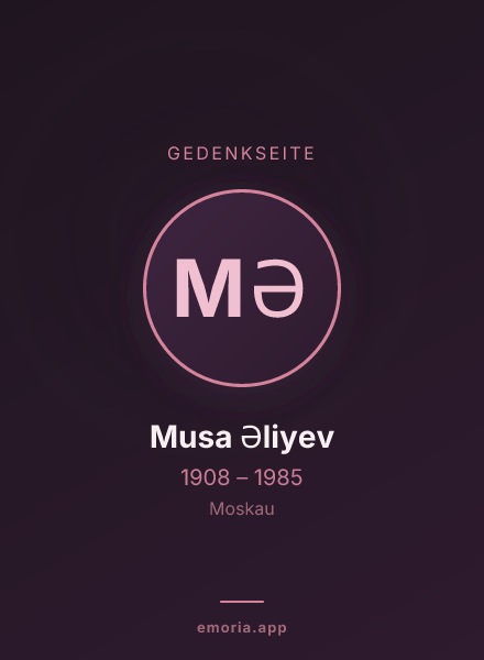 Gedenkportrait von Musa Əliyev