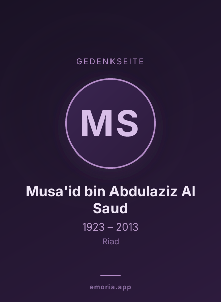 Gedenkportrait von Musa'id bin Abdulaziz Al Saud