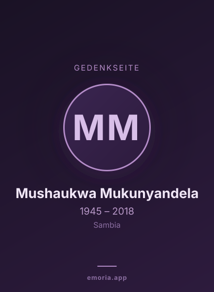 Gedenkportrait von Mushaukwa Mukunyandela