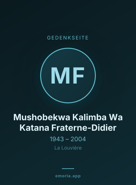 Gedenkportrait von Mushobekwa Kalimba Wa Katana Fraterne-Didier