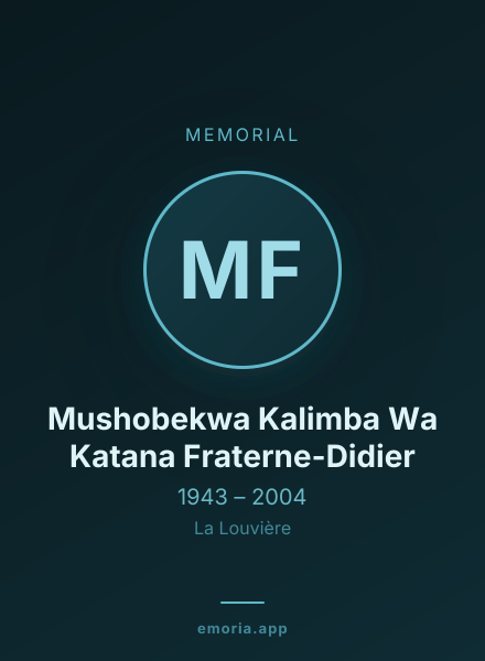 Memorial portrait of Mushobekwa Kalimba Wa Katana Fraterne-Didier