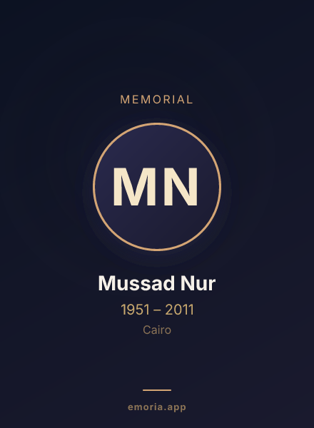 Memorial portrait of Mussad Nur