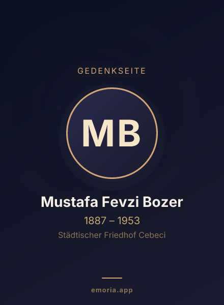Gedenkportrait von Mustafa Fevzi Bozer