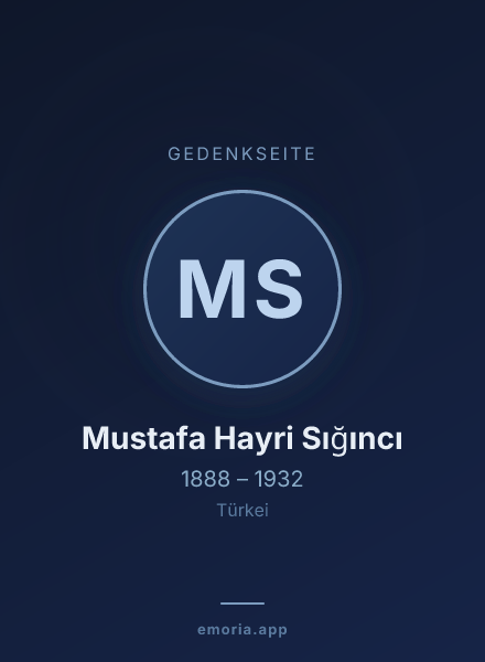 Gedenkportrait von Mustafa Hayri Sığıncı