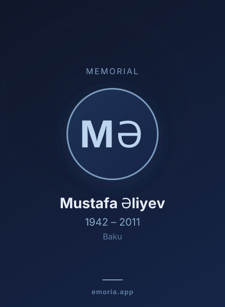 Memorial portrait of Mustafa Əliyev