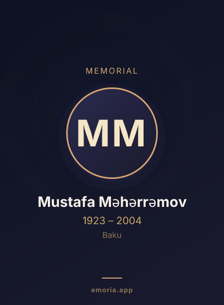 Memorial portrait of Mustafa Məhərrəmov