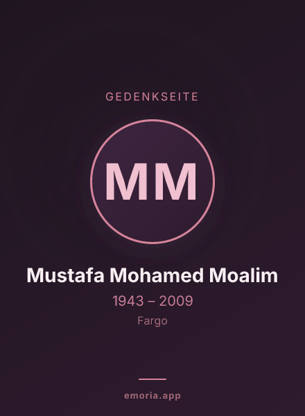 Gedenkportrait von Mustafa Mohamed Moalim