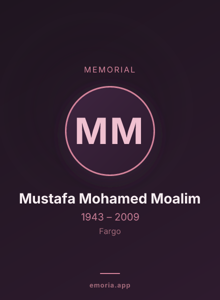 Memorial portrait of Mustafa Mohamed Moalim