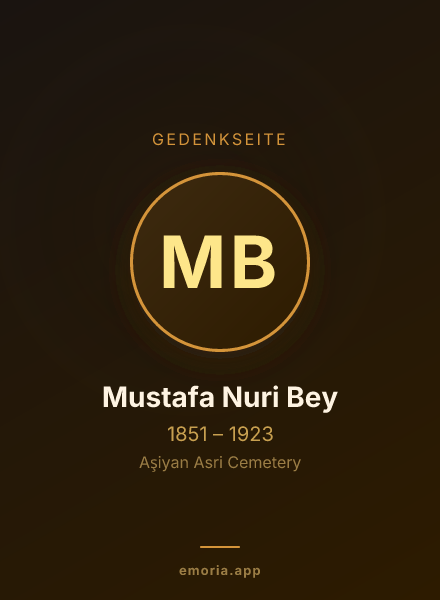 Gedenkportrait von Mustafa Nuri Bey