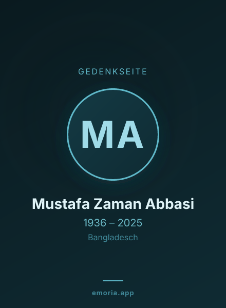 Gedenkportrait von Mustafa Zaman Abbasi