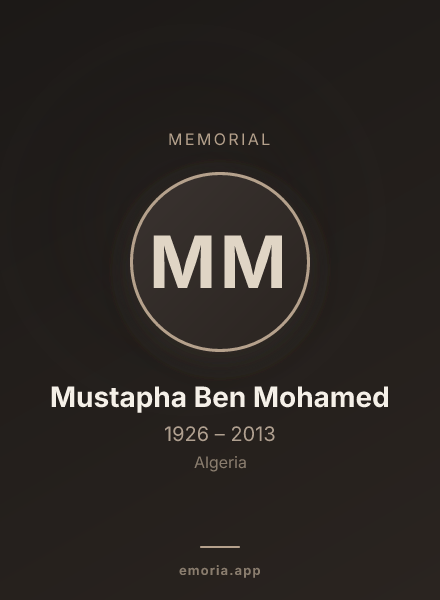 Memorial portrait of Mustapha Ben Mohamed