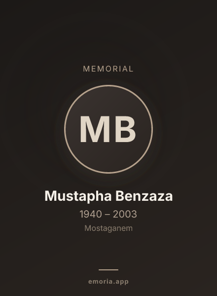 Memorial portrait of Mustapha Benzaza