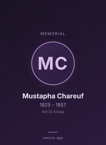 Memorial portrait of Mustapha Chareuf