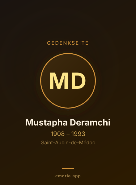 Gedenkportrait von Mustapha Deramchi