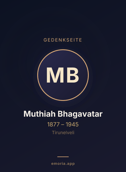 Gedenkportrait von Muthiah Bhagavatar