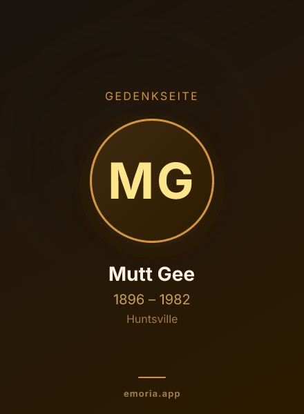Gedenkportrait von Mutt Gee