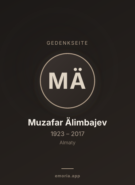 Gedenkportrait von Muzafar Älimbajev