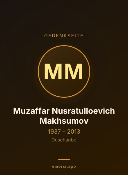 Gedenkportrait von Muzaffar Nusratulloevich Makhsumov
