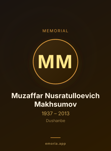 Memorial portrait of Muzaffar Nusratulloevich Makhsumov