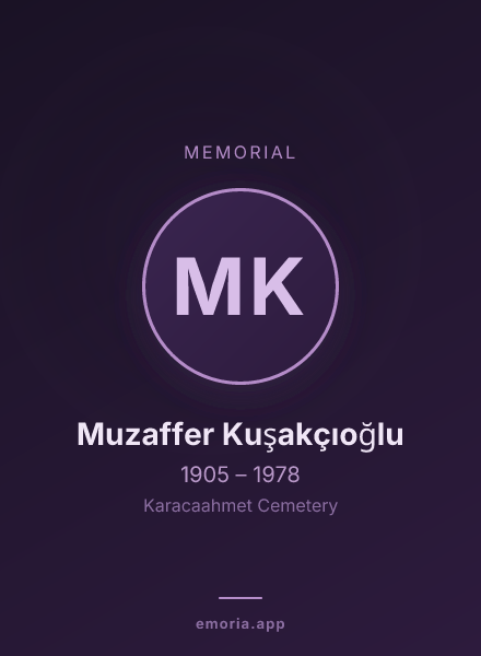 Memorial portrait of Muzaffer Kuşakçıoğlu