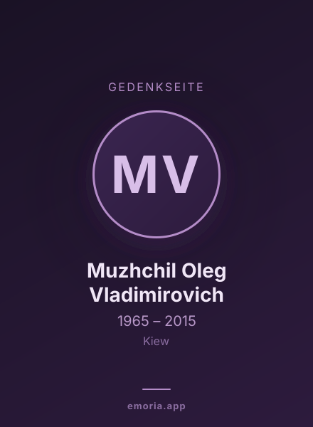 Gedenkportrait von Muzhchil Oleg Vladimirovich