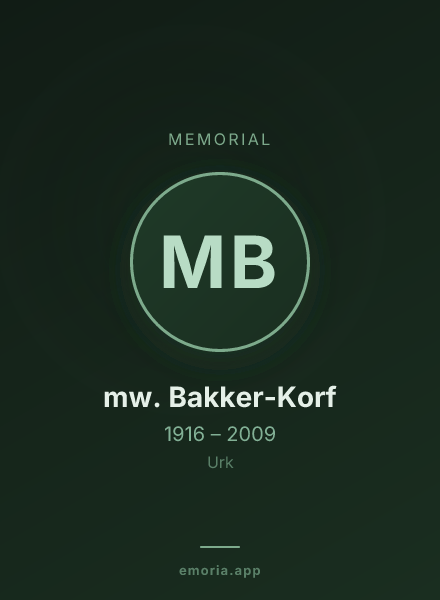 Memorial portrait of mw. Bakker-Korf