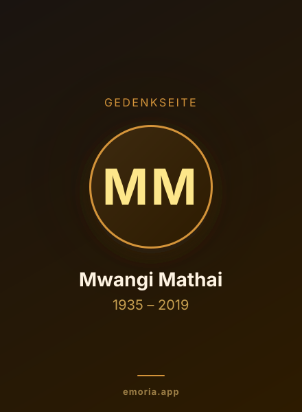 Gedenkportrait von Mwangi Mathai