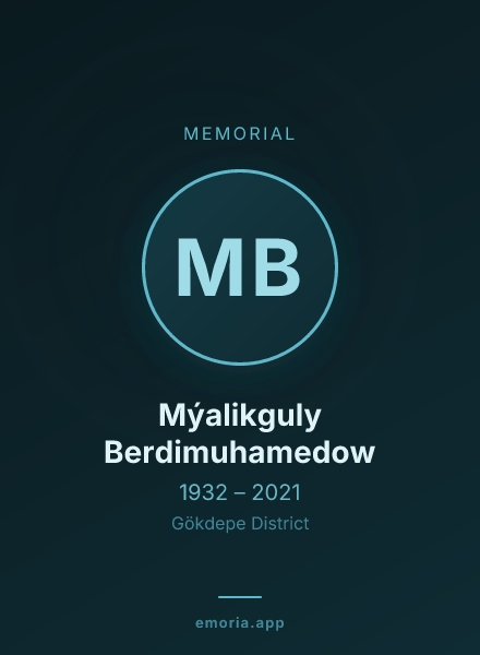 Memorial portrait of Mýalikguly Berdimuhamedow