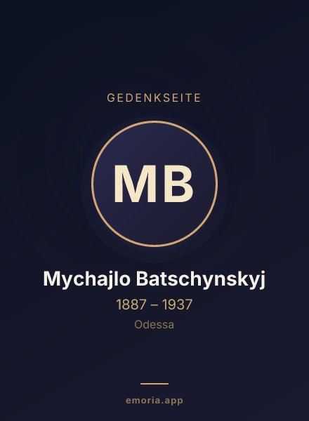 Gedenkportrait von Mychajlo Batschynskyj