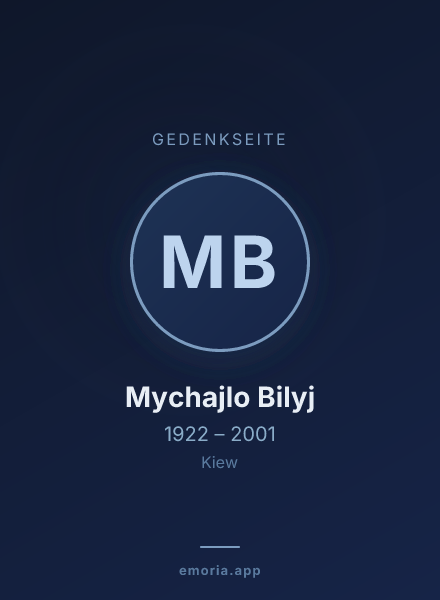 Gedenkportrait von Mychajlo Bilyj