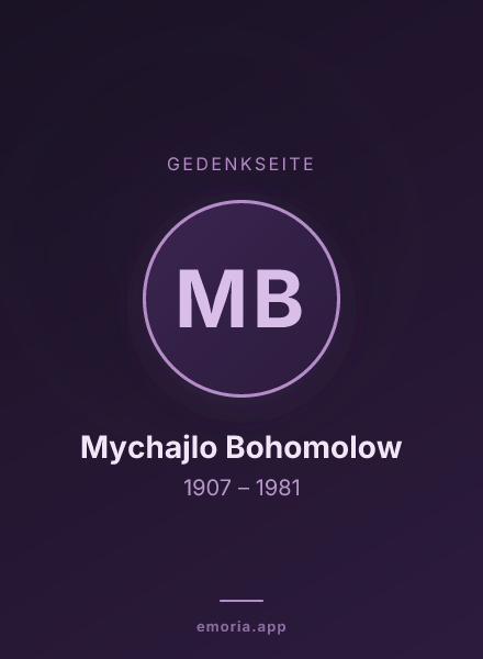 Gedenkportrait von Mychajlo Bohomolow